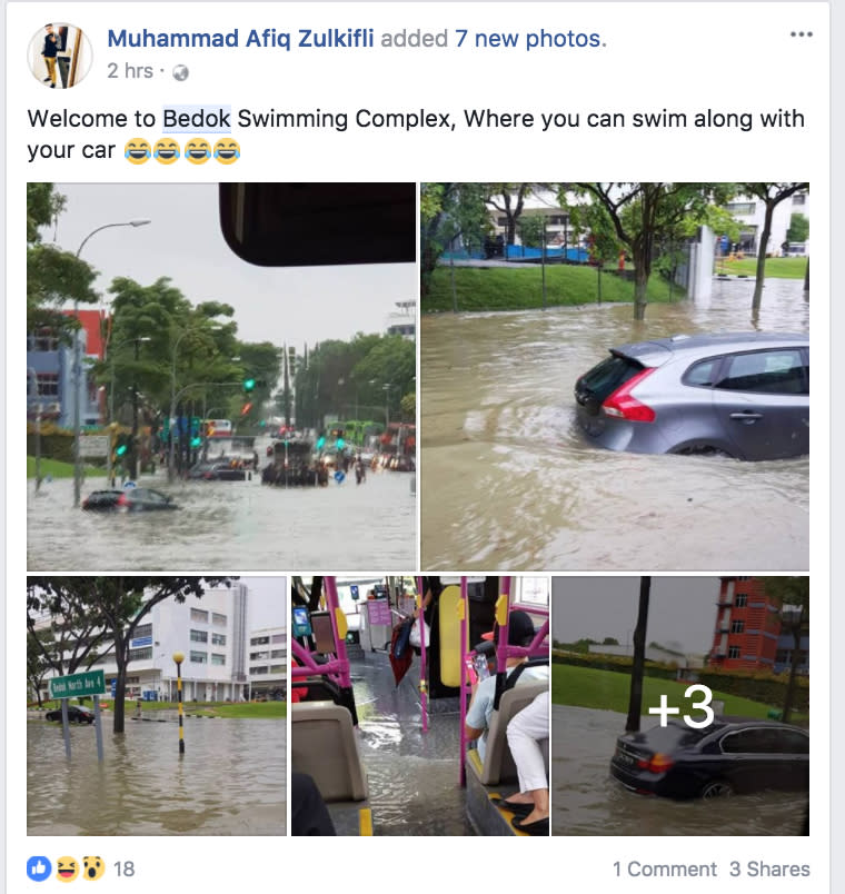 Hilarious posts on the flash floods in Singapore