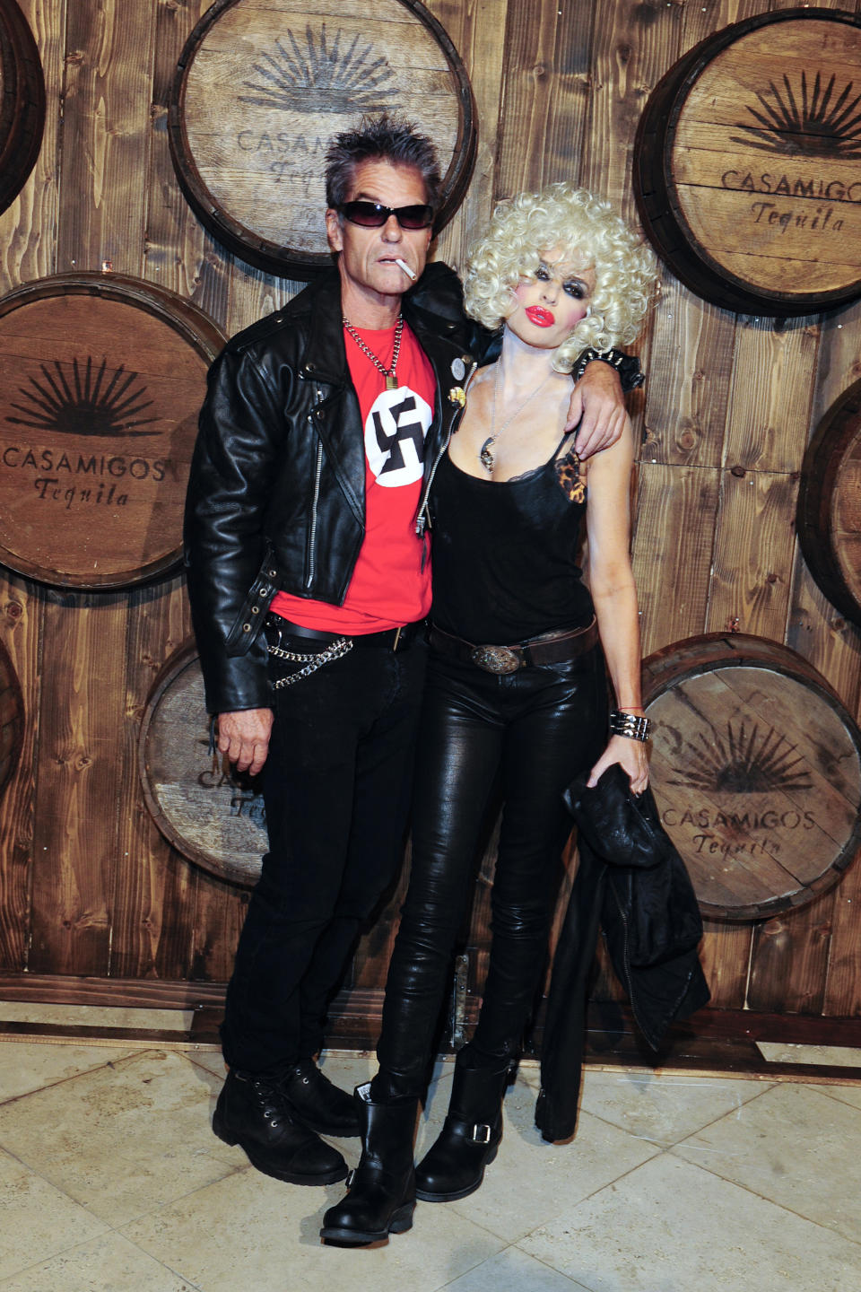 <p>Again, swastikas are a no. In 2015, Harry Hamlin and Lisa Rinna went as Sid Vicious and Nancy Spungen and that included this offensive shirt. The <em>Real Housewives</em> personality apologized on their behalf, saying, “We were being authentic to the characters of Sid [Vicious] and Nancy for our Halloween costumes, it hurt and angered many of you and we are deeply sorry for that.” (Photo: Amy Graves/Getty Images) </p>