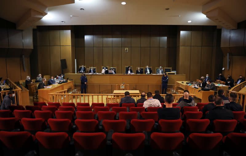 Trial of leaders and members of the Golden Dawn far-right party, in Athens