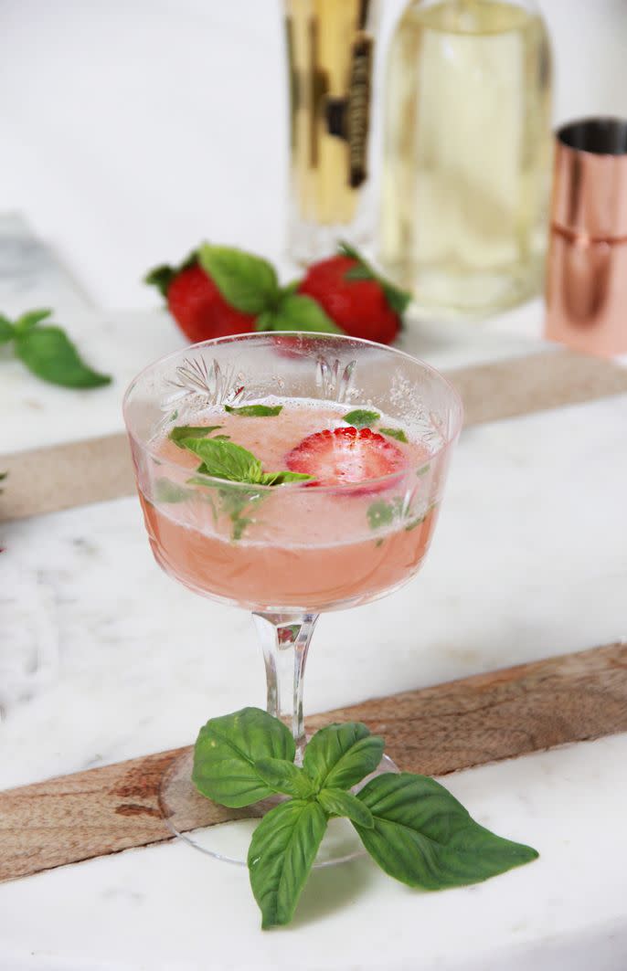 Strawberry Basil Mimosa