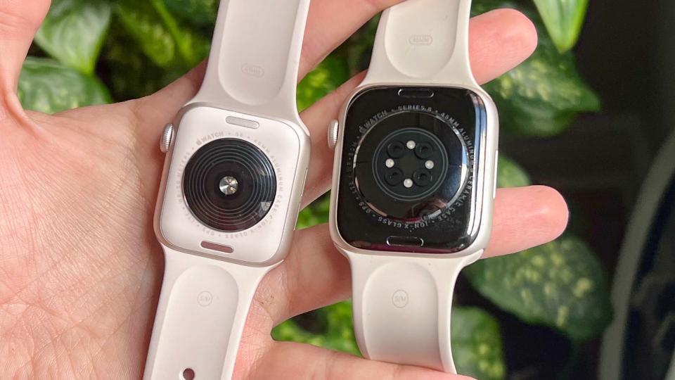 Apple Watch SE (2022) shown on wrist