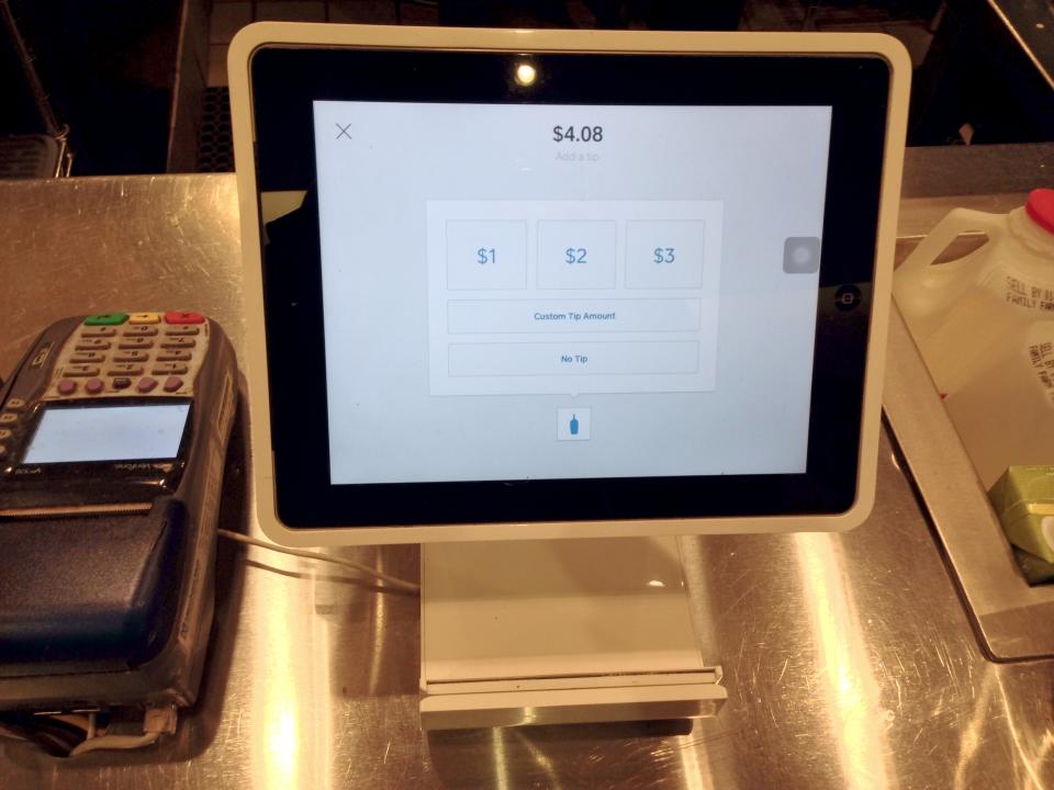 Square’s tip screen. (Wikimedia Commons)
