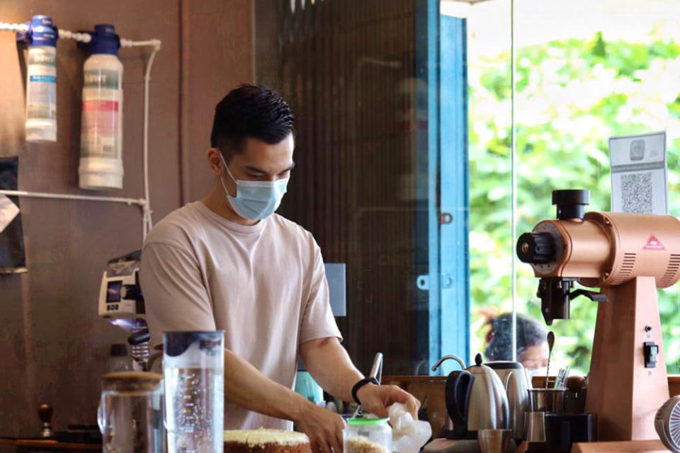 Barista Michael Woon sometimes makes freeze-distilled milk for a creamier cuppa at Ebony &amp; Ivory.