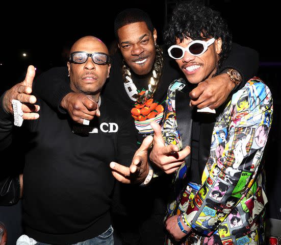 <p>Jerritt Clark/Getty Images</p> Spliff Star, Busta Rhymes and Anderson. Paak attend Liquid I.V. Presents Neon Carnival on April 13, 2024