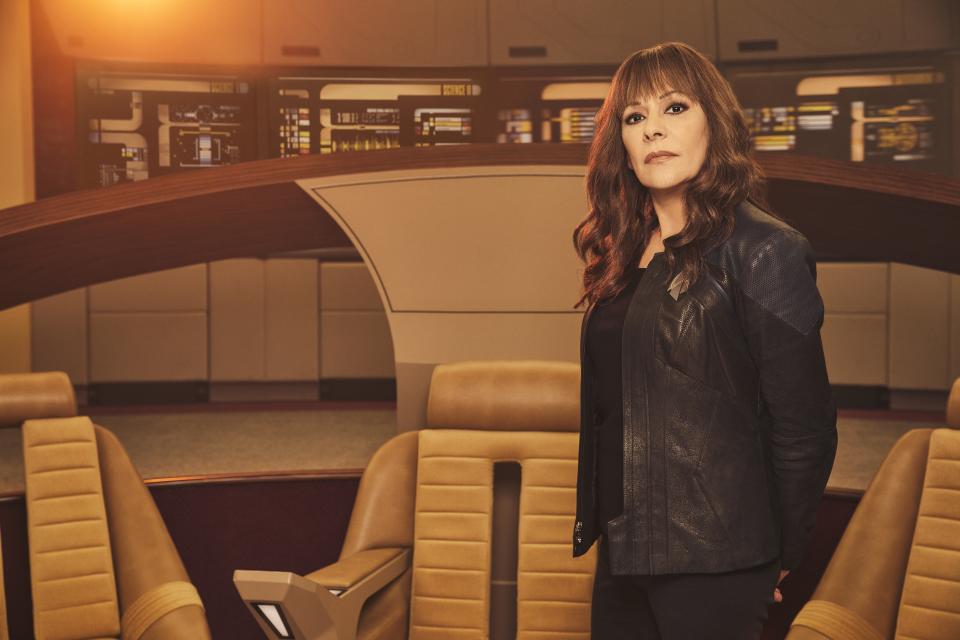 Marina Sirtis as Deanna Troi in Star Trek: Picard on Paramount+.  Photo Cr: Sarah Coulter/Paramount+. © 2023 CBS Studios Inc. All Rights Reserved.