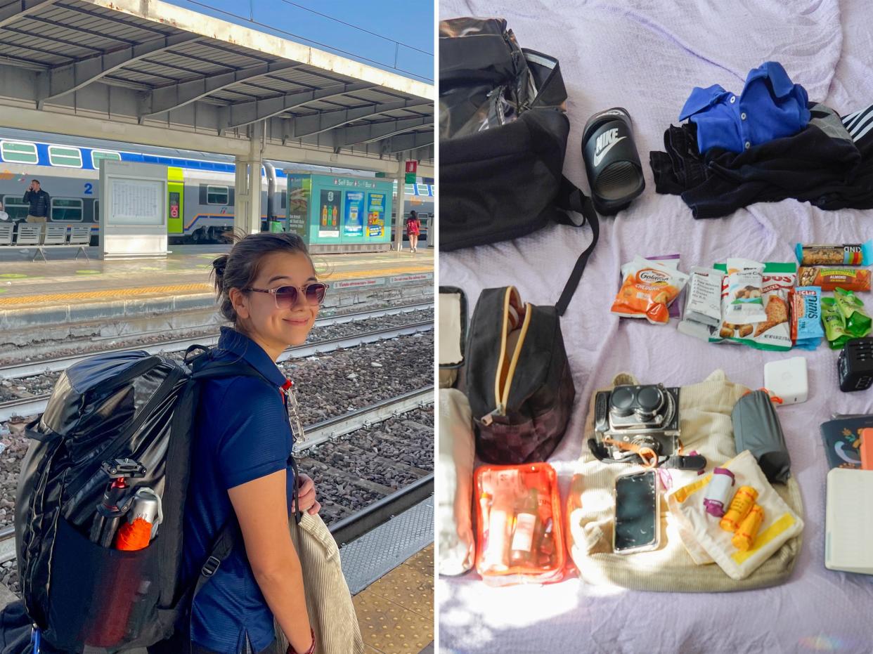 The author took just a backpack on her two-week train journey through Europe, and she had everything she really needed.