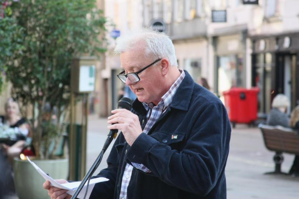 York Press: Richard Murgatroyd speaking at the protest in York