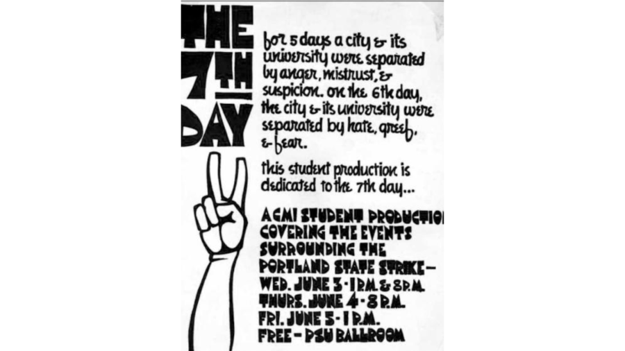 Portland State University students documented a protest on campus — including the moment protesters were stormed by police — in the award-winning documentary “The Seventh Day,” showing demonstrations against the Vietnam War and Kent State Killings in 1970 (Courtesy Portland State University.)