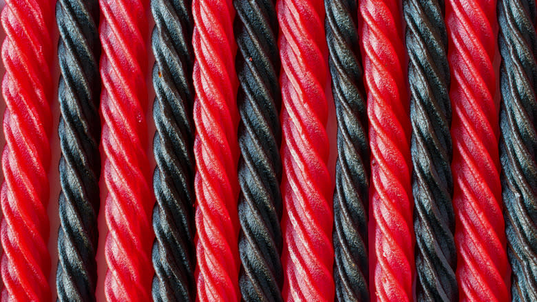 red black licorice straws