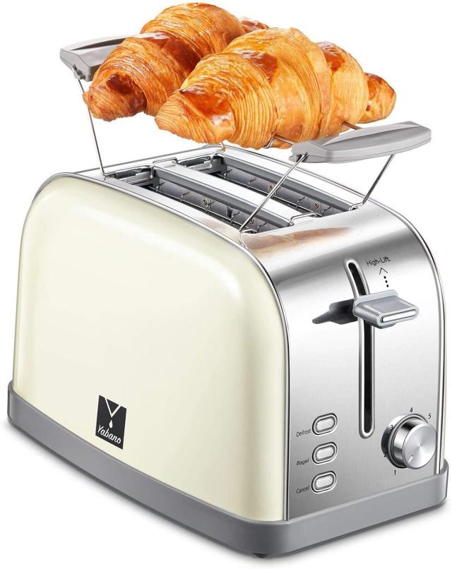 Toaster 4 Slice Long Slot, SACVON Stainless Steel Retro Toasters