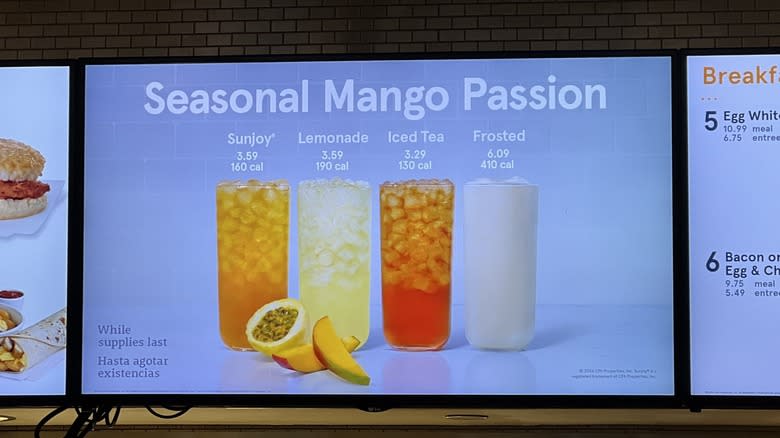 Chick-fil-A Mango Passion drinks