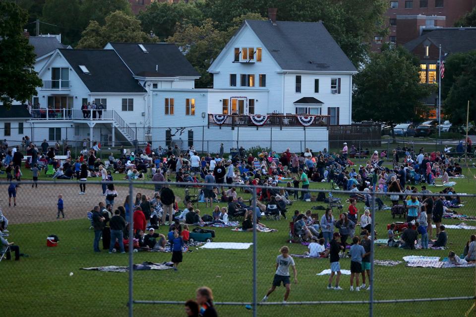 People gather at Leary Field before Portsmouth's fireworks show Monday, July 5, 2021 in celebration of the Fourth of July. The 2022 event is scheduled for Sunday, July 3.