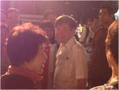 PAP chairman and Minister of National Development Khaw Boon Wan smiles at rally attendees.