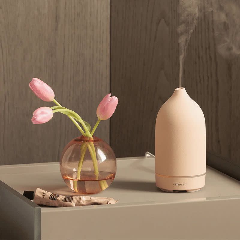 <p><a href="https://go.redirectingat.com?id=74968X1596630&url=https%3A%2F%2Fvitruvi.com%2Fproducts%2Fstone-essential-oil-diffuser%23%21variant%3DWhite&sref=https%3A%2F%2Fwww.esquire.com%2Flifestyle%2Fg41488057%2Fbest-oil-diffusers%2F" rel="nofollow noopener" target="_blank" data-ylk="slk:Shop Now;elm:context_link;itc:0;sec:content-canvas" class="link ">Shop Now</a></p><p>Stone Diffuser</p><p>vitruvi.com</p><p>$123.00</p>