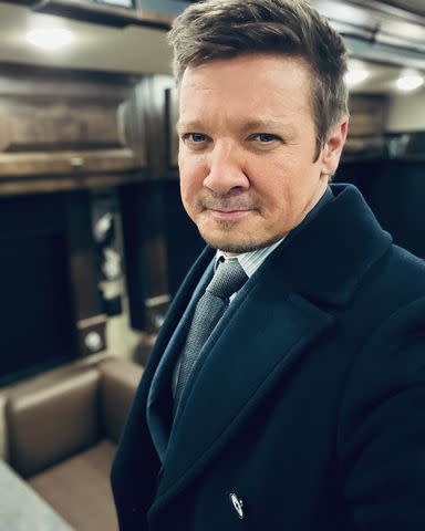 <p>Jeremy Renner/Instagram</p> Jeremy Renner shares an on-set selfie