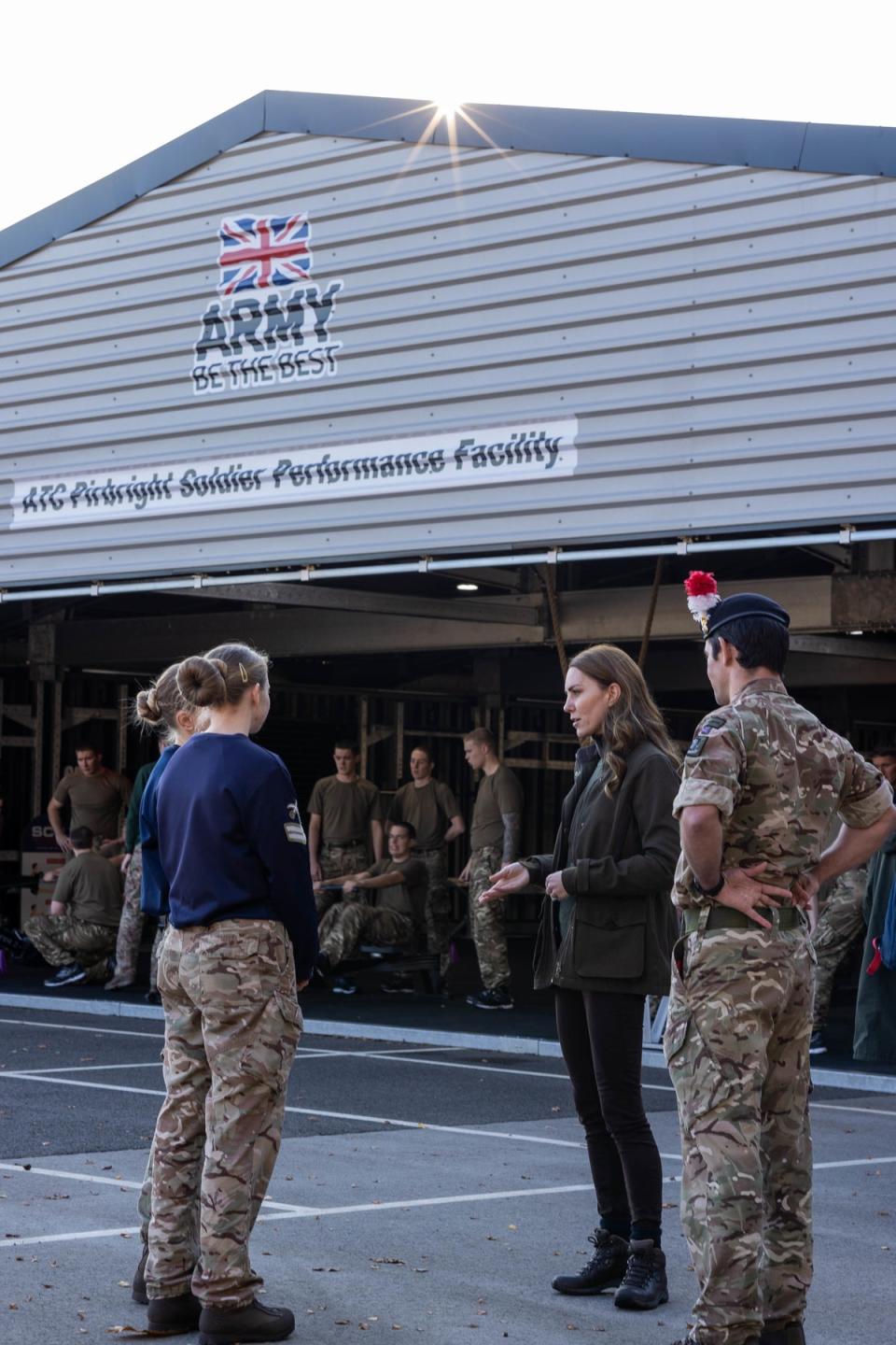 Kate visited a training base in Surrey (PA)