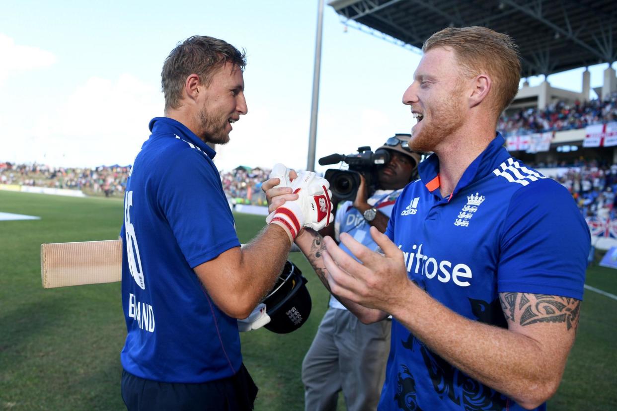 Handshakes | Joe Root (left) made 90 not out to help England beat West Indies in the second ODI: Getty Images