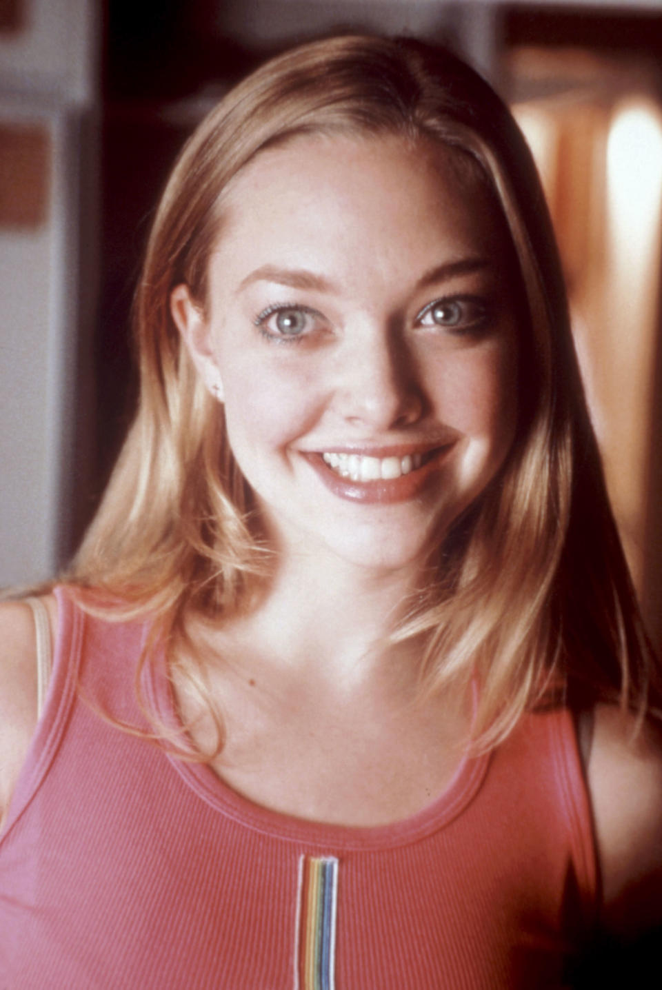 Amanda Seyfried on the set of "Mean Girls"