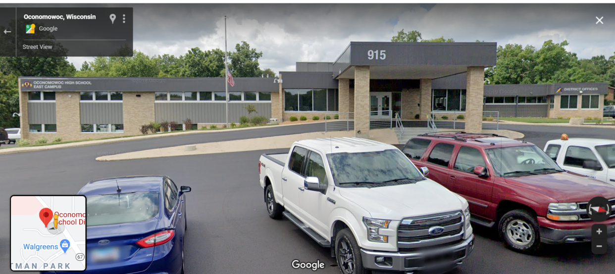 The Oconomowoc Area School District's offices are located in a wing of the same building as Oconomowoc High School's East Campus.