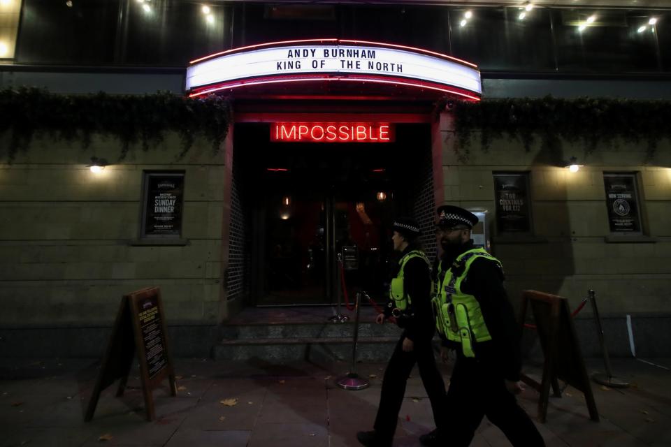 Police patrol the Manchester streets (REUTERS)