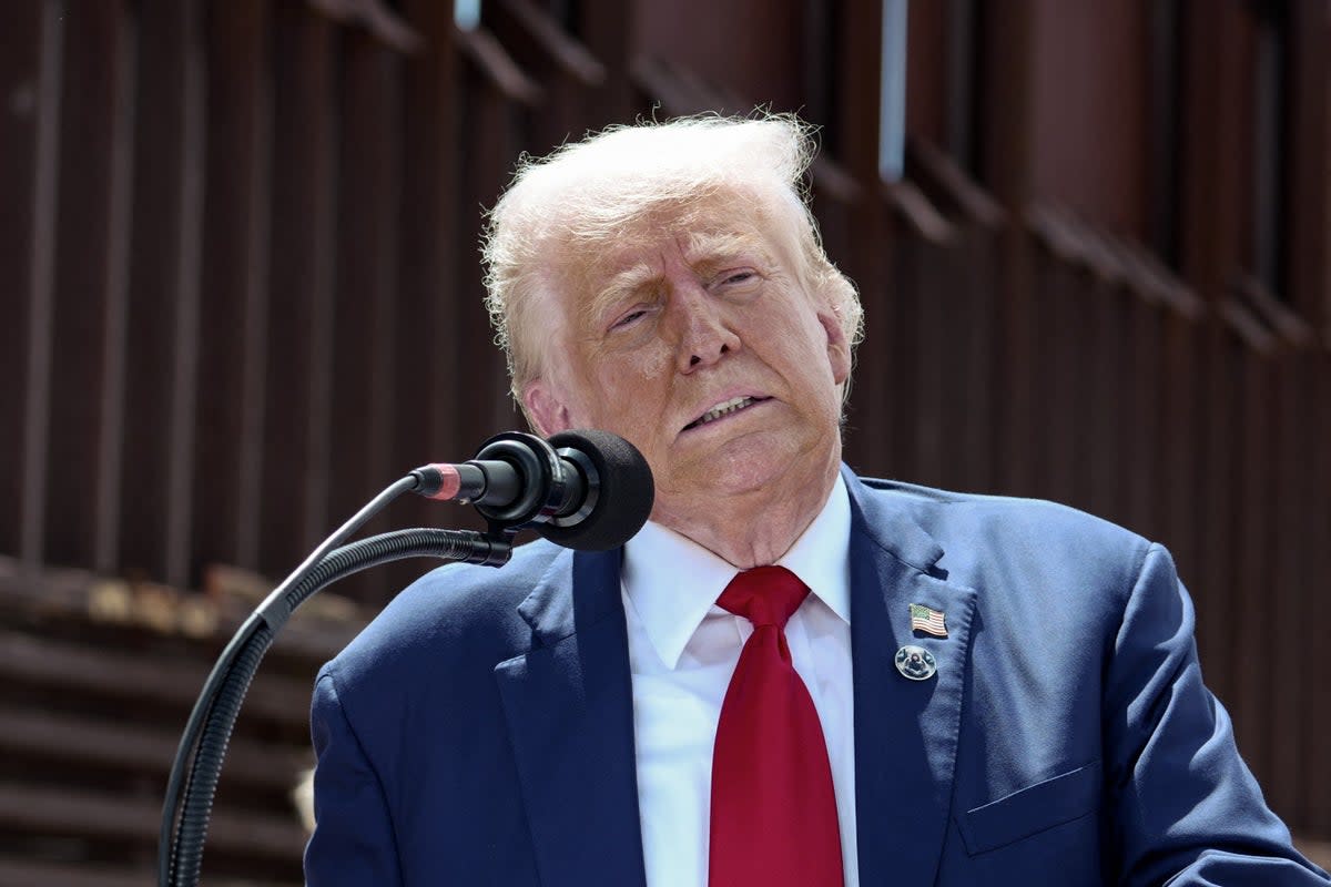 Trump launched into a running commentary of Harris’s speech on Truth Social (Getty Images)