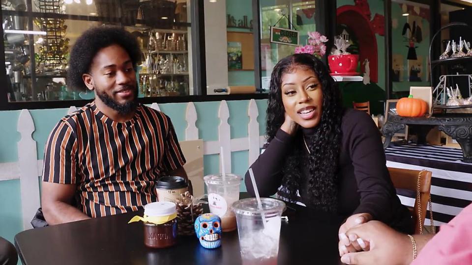 Modesto resident Tyray Mollett is comforted by his siblings Ronald and Lashanti inside the downtown Modesto, Calif. cafe Mocha Magic in a scene from the new season of “90 Day Fiancé: Before the 90 Days” airing on the TLC channel. TLC/Discovery, Inc.