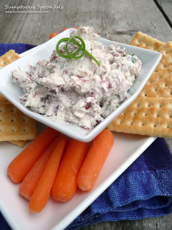 <p>Sumptuous Spoonfuls</p><p>An easy dip to make for St. Paddy's Day that will disappear quickly!</p><p><strong>Get the recipe: <a href="https://www.sumptuousspoonfuls.com/corned-beef-chevre-cheese-spread/?fbclid=IwAR3RLyHFwIxPEMcy8Arb_f-Q5o2_SSd2Zi0RRylbU4bjikDbeRe-Wbwo36g" rel="nofollow noopener" target="_blank" data-ylk="slk:Corned Beef Chevre Cheese Spread;elm:context_link;itc:0;sec:content-canvas" class="link rapid-noclick-resp">Corned Beef Chevre Cheese Spread</a></strong></p>