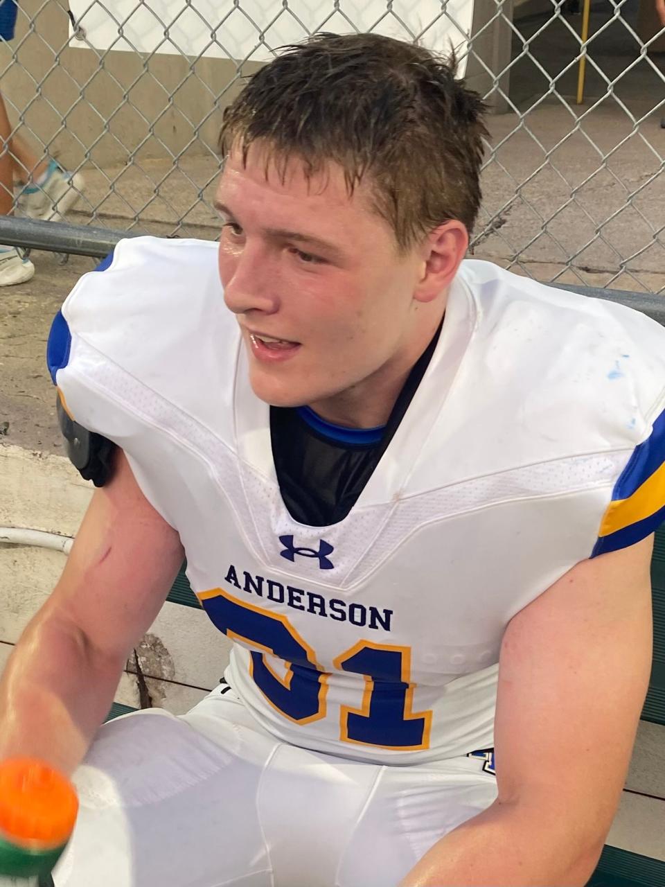 In his first game on defense, Anderson junior Jack Middleton was all over the field during a 42-0 victory over McCallum on Thursday. He had 19 tackles, seven behind the line of scrimmage. He played on the offensive line last year