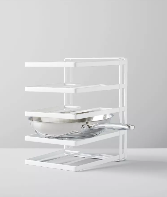 7) Kitchen Cabinet Pan Organizer