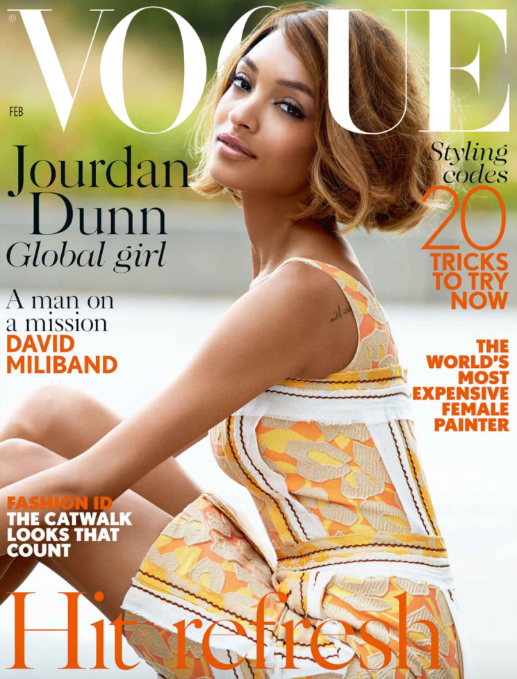 In 2015, Jourdan Dunn became the first solo black model to feature on British Vogue's cover in 12 years