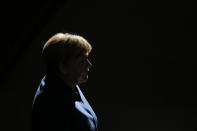 German Chancellor Angela Merkel delivers a speech on the Europe-Britain 'Brexit' negotiations and the upcoming meeting of European leaders in Brussels during a meeting of the German federal parliament, Bundestag, at the Reichstag building in Berlin, Germany, Wednesday, Oct. 17, 2018. (AP Photo/Markus Schreiber)