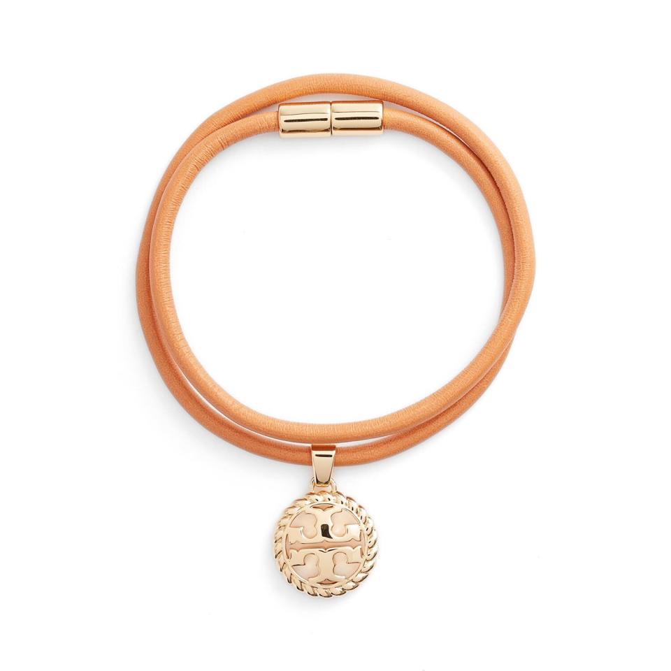 Nordstrom Tory Burch Rope Logo Leather Wrap Bracelet