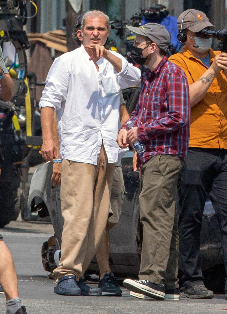 <p>Joaquin Phoenix is spotted in Montreal on the set of <em>Disappointment Blvd. </em>on July 27.</p>