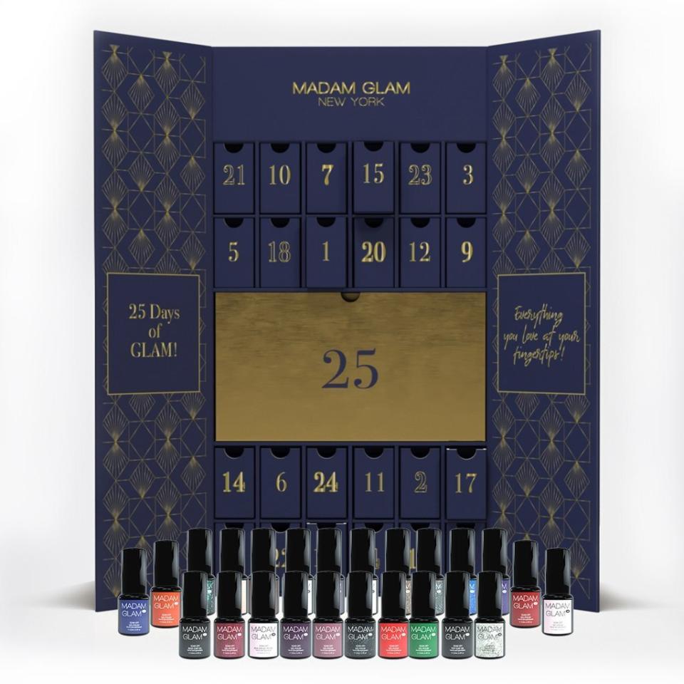 A nail polish lover's dream, this set with a "special mini surprise" on the 25th contains Madam Glam's bestselling gel nail polishes in a range of colors.&lt;br&gt;&lt;br&gt;<strong><a href="https://www.madamglam.com/products/advent-calendar" target="_blank" rel="noopener noreferrer">﻿Get the Madam Glam Advent calendar for $129.90</a>.</strong>