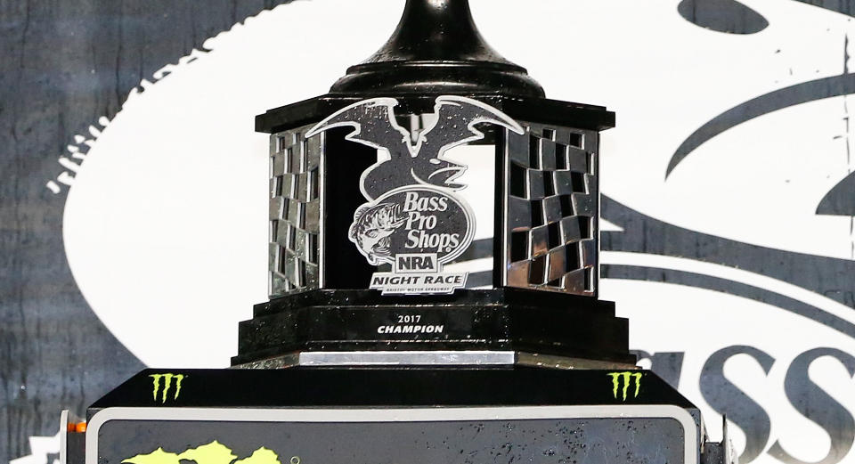 The base of the trophy for the Bass Pro Shops NRA Night Race at Bristol Motor Speedway. (Getty)