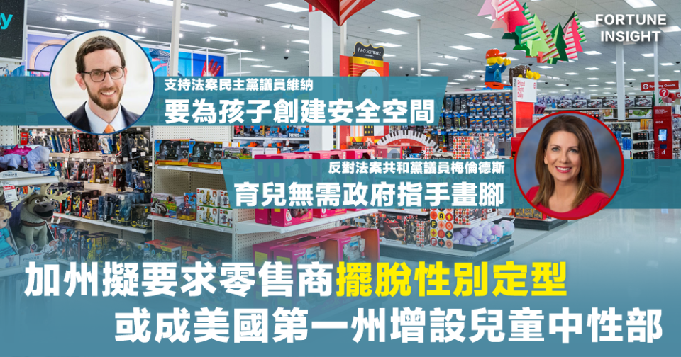 性別定型｜加州擬要求零售商擺脫性別定型 或成美國第一州增設兒童中性部