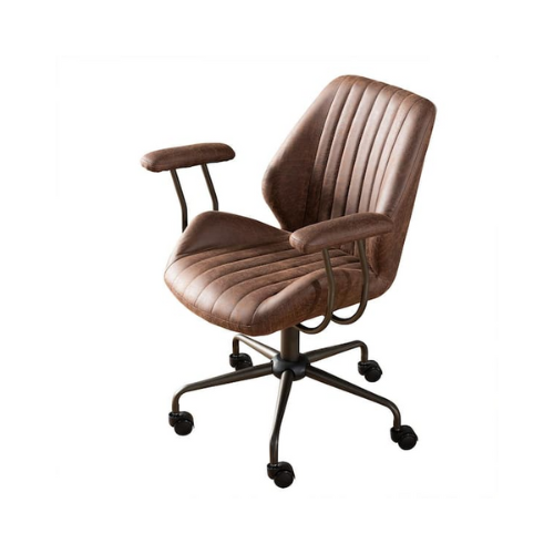 Magic Brown Suede Fabric Swivel Office Chair