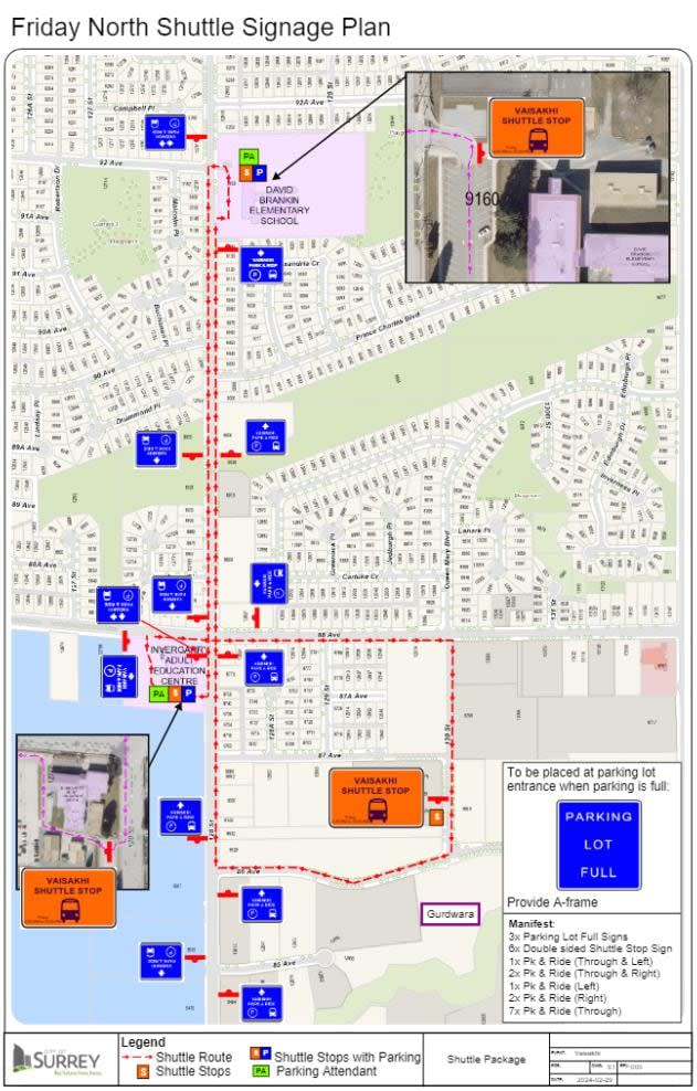 The Surrey Vaisakhi Parade will begin at the Gurdwara Dashmesh Darbar Temple located at 12885 85th Avenue, moving along 124th Street, onto 75th Avenue, continues on 76th Avenue, onto 128th Street, then back to the temple.