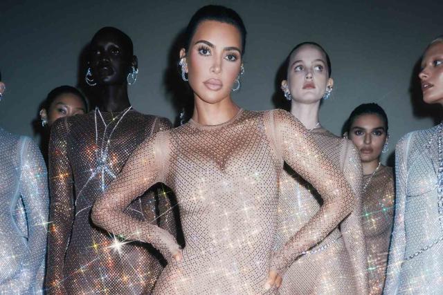 Kim Kardashian Models SKIMS' Most Glam Collab Yet — a Bedazzled