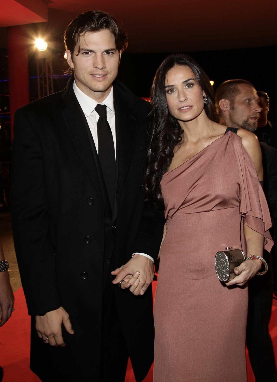 Demi Moore and Ashton Kutcher attend the red carpet for the PlusCity Charity Gala at PlusCity on October 29, 2010 in Pasching near Linz, Austria