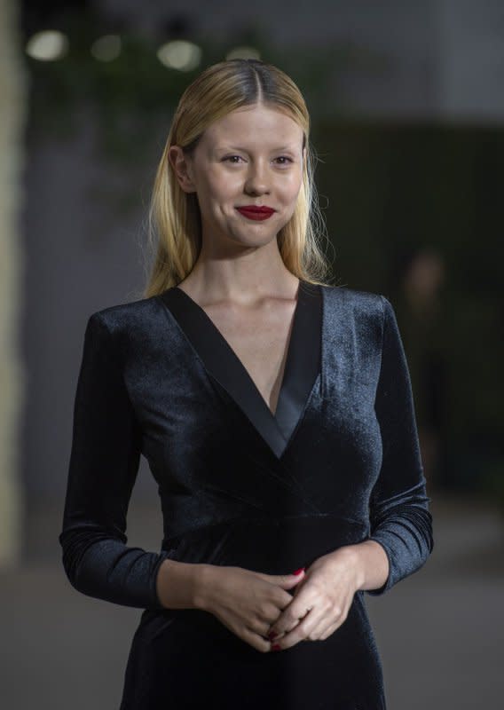 Mia Goth attends the Academy Museum Gala at the Academy of Motion Pictures in Los Angeles on October 15, 2022. The actor turns 30 on October 25. File Photo by Mike Goulding/UPI