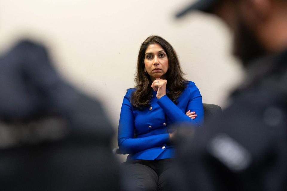 Suella Braverman thanked police who faced violence on Saturday (PA Wire)