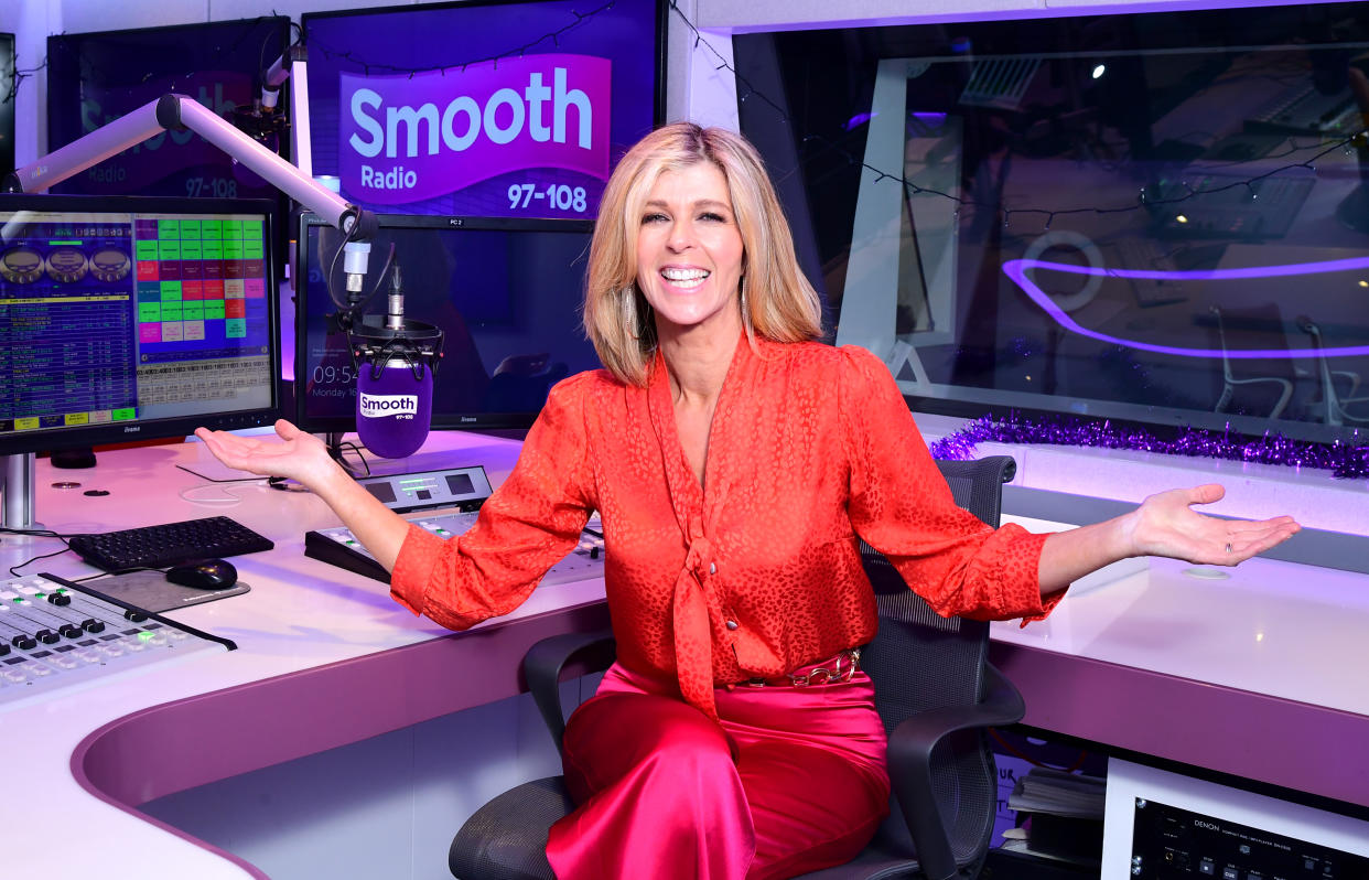 Kate Garraway returns to the Smooth Radio studio in London to present her first national show since her time in the jungle on I'm A Celebrity... Get Me Out Of Here!. (Photo by Ian West/PA Images via Getty Images)