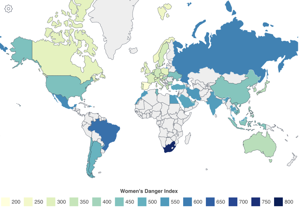 most-dangerous-country-for-women-world-map