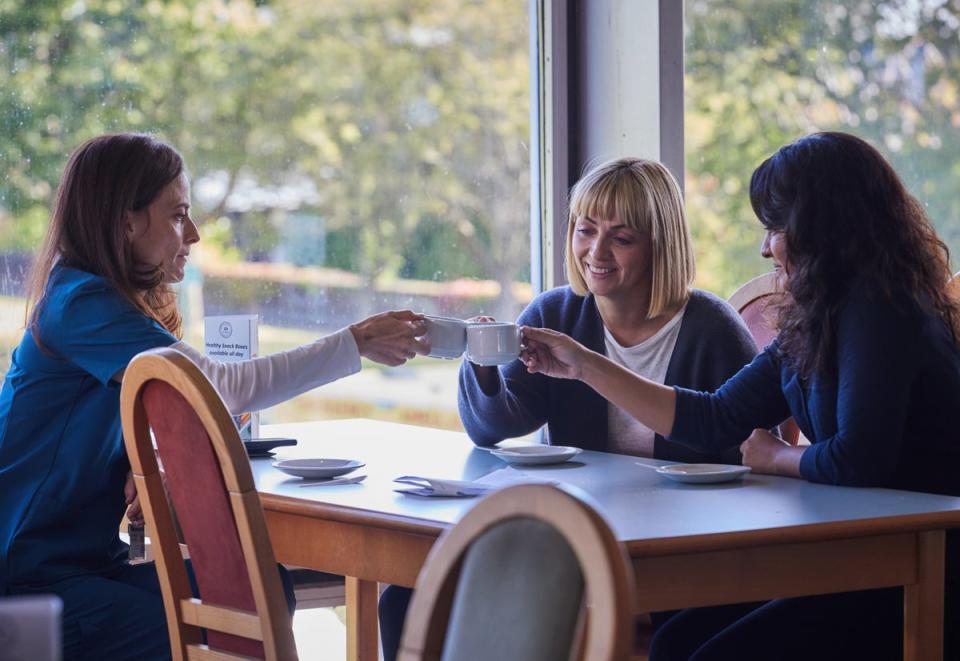 Reunited: the three new mothers (ITV)