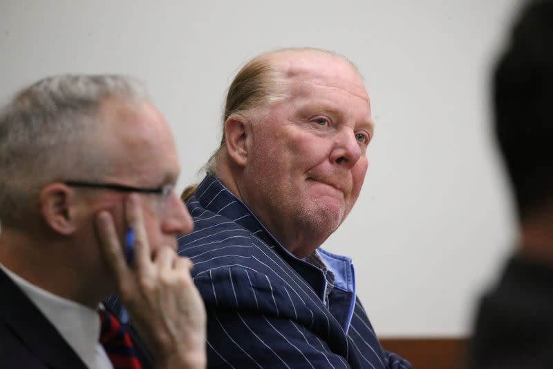 Celebrity chef Mario Batali on the second day of his trial at Boston Municipal Court, in Boston