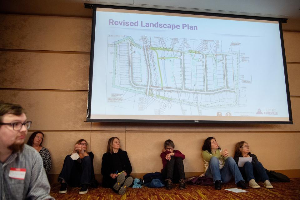 The banquet room at Harrah’s Cherokee Center Asheville was overflowing with attendees of the Planning and Zoning Commission meeting, March 20, 2024, in Asheville.