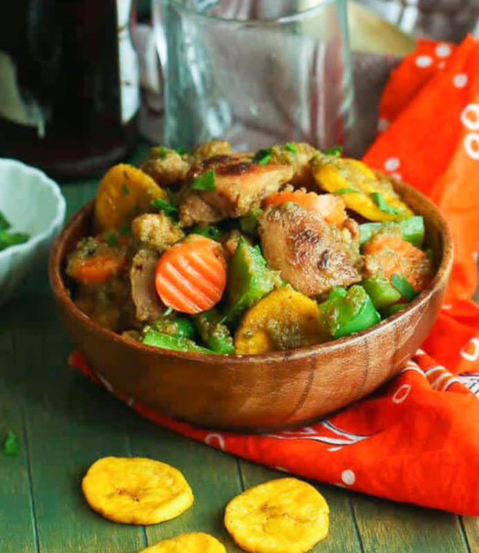 <p>Black People's Recipes</p><p>Fried Plantain with Poulet DG (Director General) is a super flavorful African meal featuring fried plantains, chicken, and vegetables in a tasty herb sauce inspired by French cuisine. Fancy and delicious, this dish is traditionally reserved for special occasions.</p><p><strong>Get the recipe: <a href="https://blackpeoplesrecipes.com/fried-plantains-with-vegetables/" rel="nofollow noopener" target="_blank" data-ylk="slk:Fried Plantains with Poulet DG;elm:context_link;itc:0;sec:content-canvas" class="link ">Fried Plantains with Poulet DG</a></strong></p>