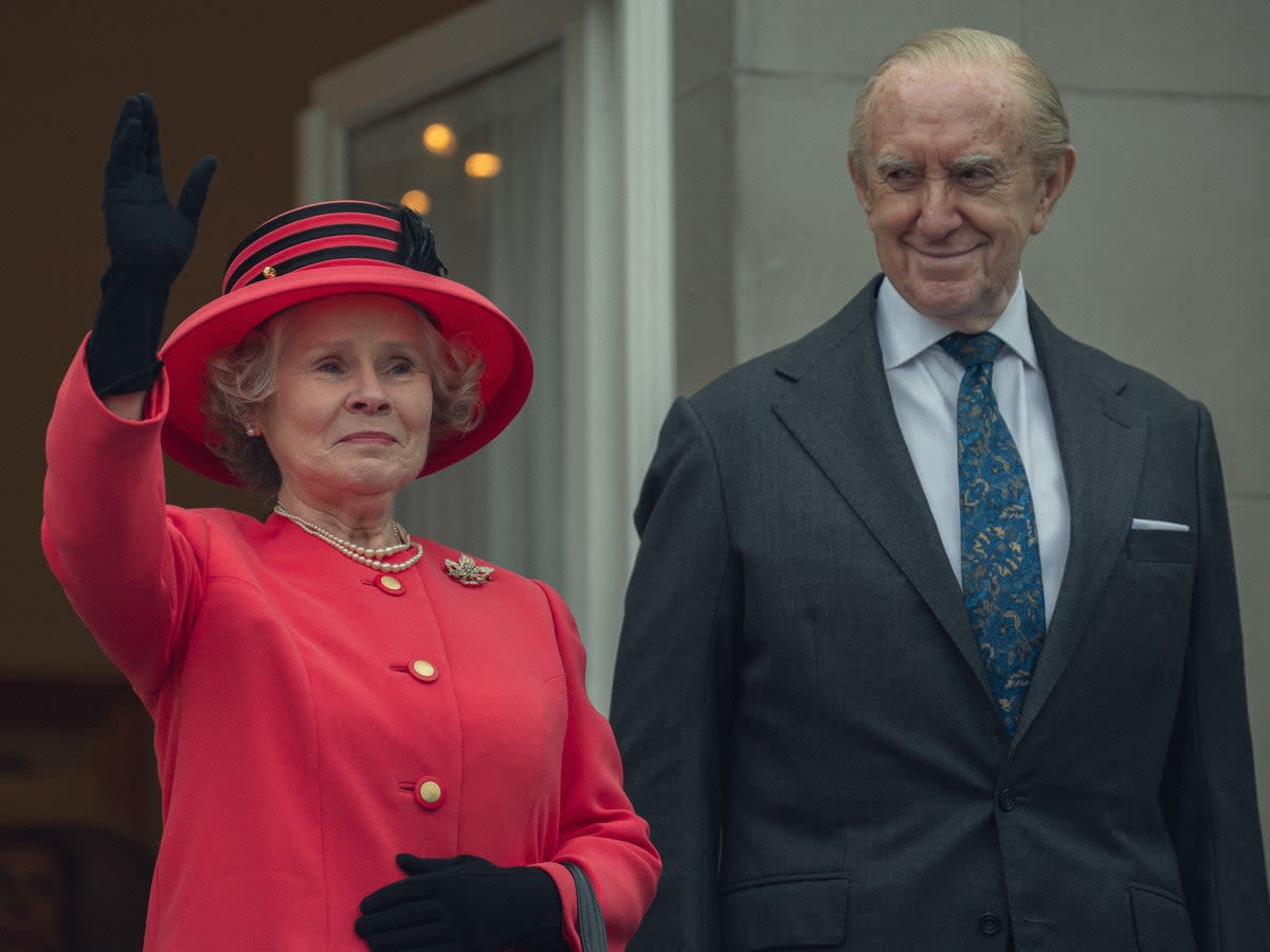 Staunton as Queen Elizabeth II and Jonathan Pryce as Prince Phillip (Justin Downing/Netflix)