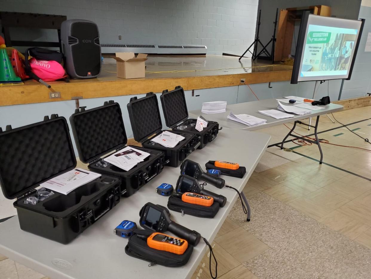 Four kits containing a $1,300 infrared camera, a hygrometer and a measuring tape are available to borrow by Georgetown residents. (Contributed - image credit)